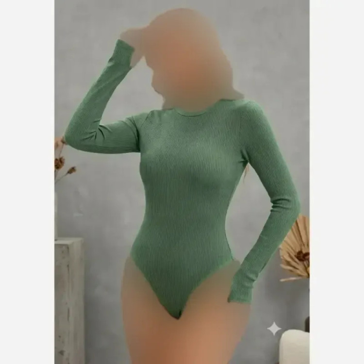 بادی یقه گرد زنانه جنس پنبه کبریتی فری سایز