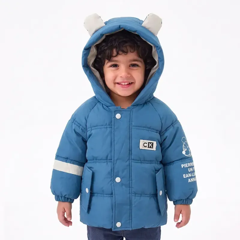 کاپشن پسرانه میکی موس آبی شمعی آستر خز پاییزه و زمستانه